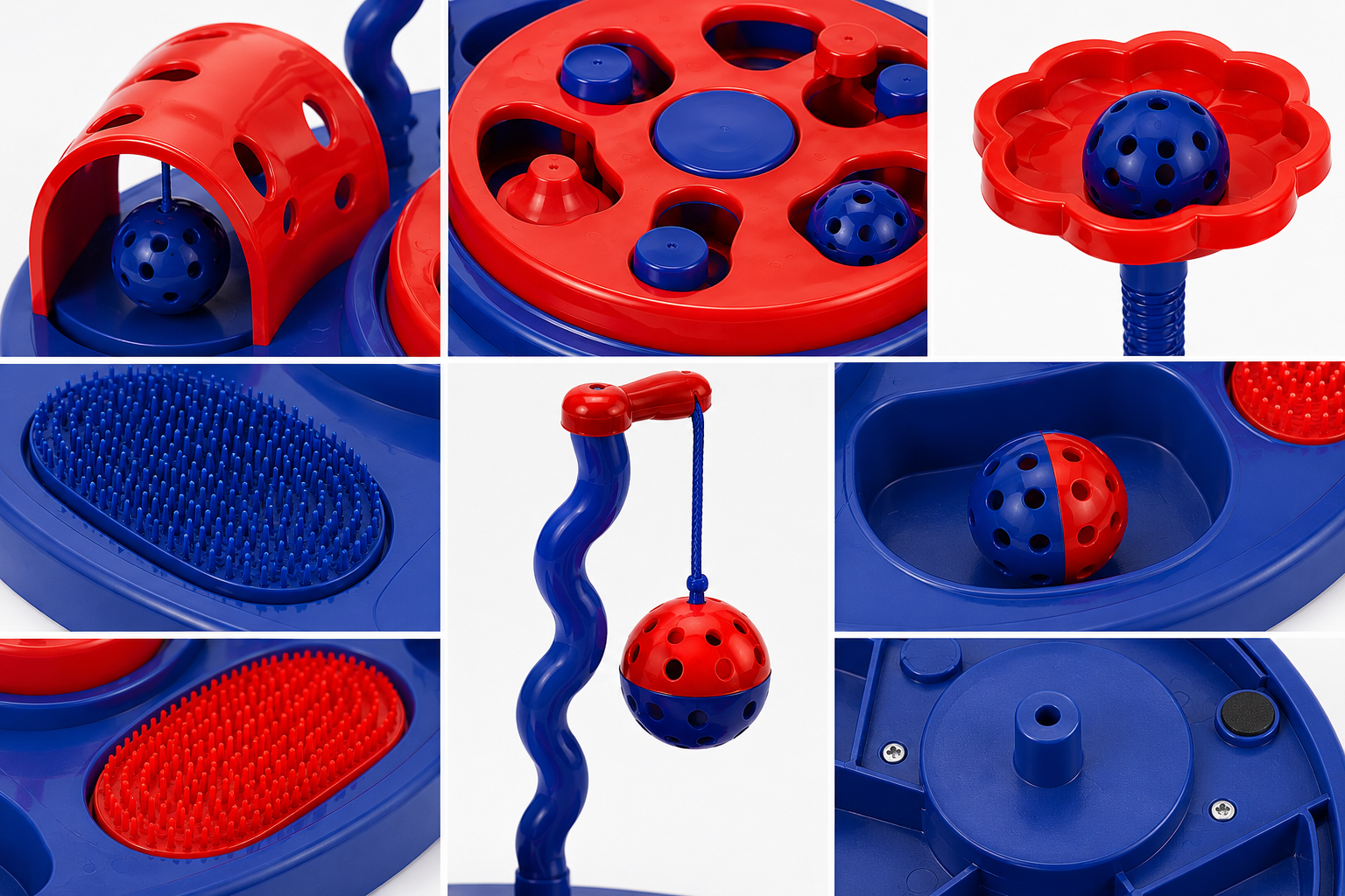 Interactive Cat Activity Center – Multi-Play Puzzle, Ball & Grooming Toy - Image 4