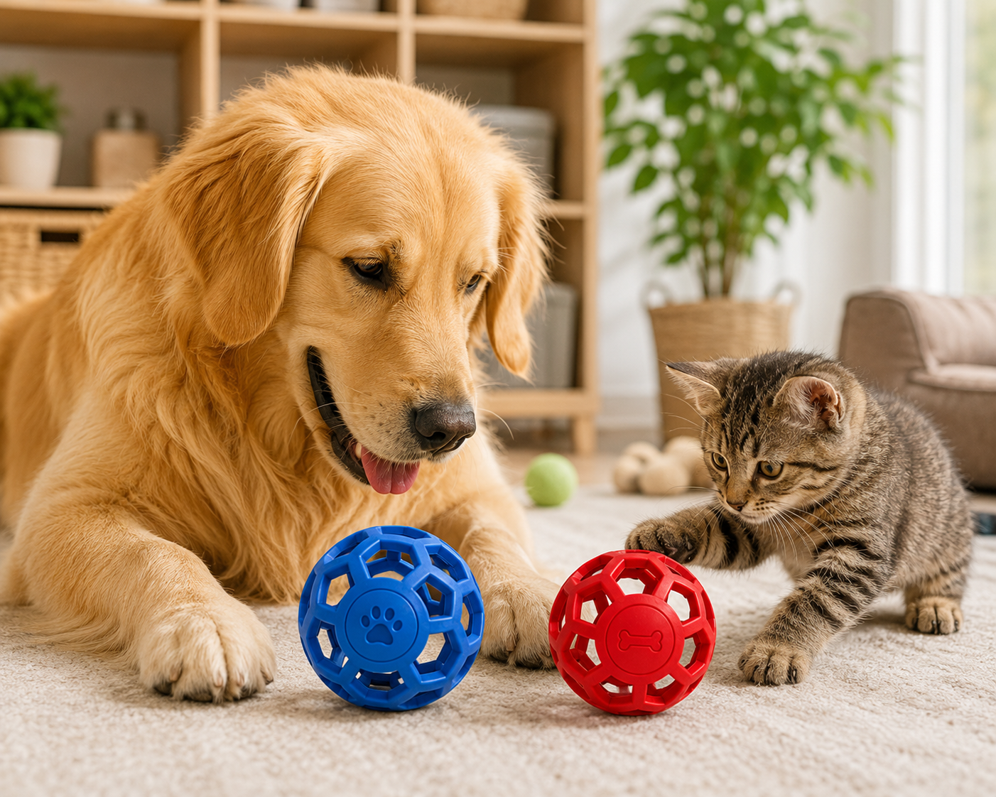 Interactive Treat Dispensing Dog Ball Toy – Hollow Puzzle Play Ball - Image 4