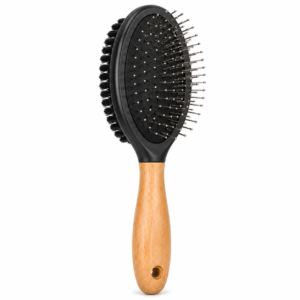Wooden Handle Slicker Brush for Dogs & Cats – Double-Sided Grooming Brush