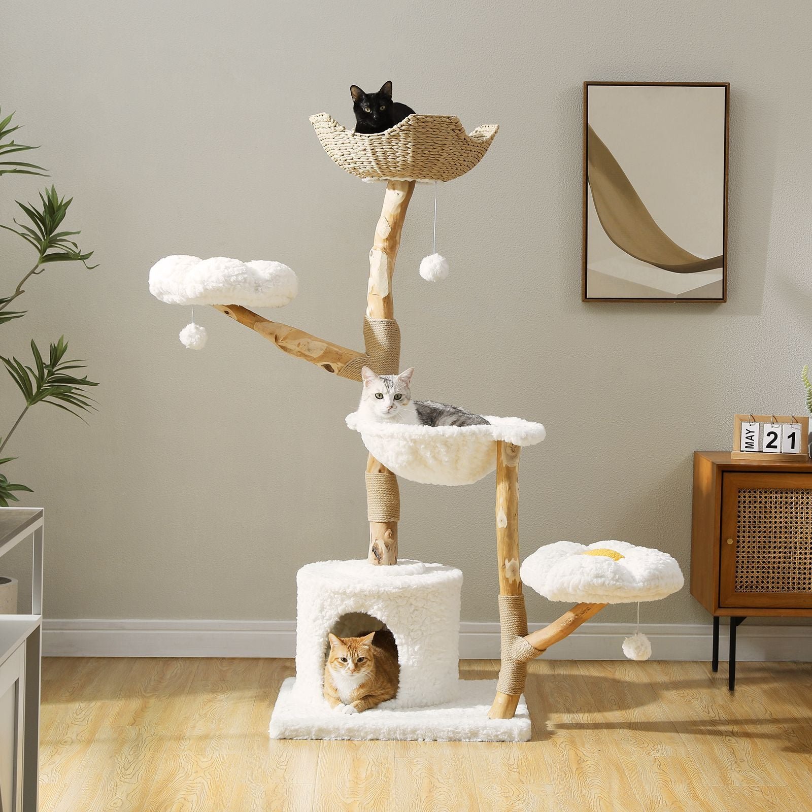 Cloud XL with Solid Wood Post & 2 Flower Platforms