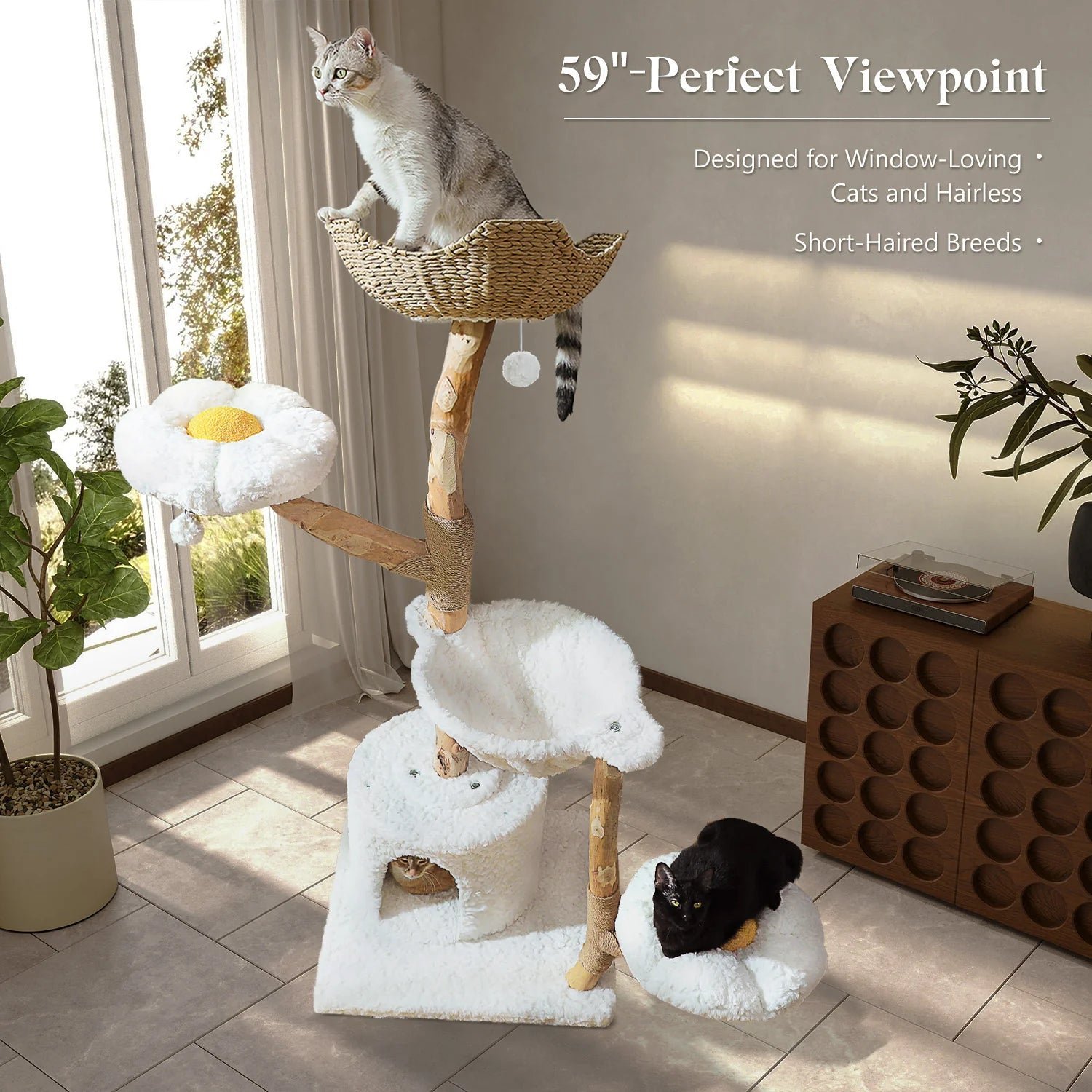 Cloud XL with Solid Wood Post & 2 Flower Platforms - Image 4