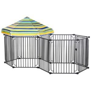 Dog Playpen with Door &amp; Removable Cover for Small &amp; Most Medium Sized Dogs Indoor &amp; Outdoor Use, 47" H