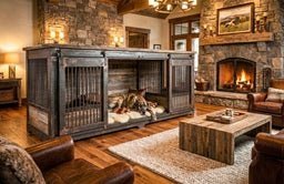 Grand Haven Furniture‑Style Dog Crate - Coffee
