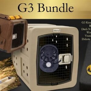 G3 Dog Kennel Bundle | Rugged Travel, Cooling Fan, Feeding System &amp; Cover with Dakota Guard TM