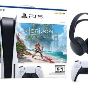 Sony PS5 PlayStation 5 Blu-ray Console with Horizon Forbidden West Game + PULSE 3D Wireless Headset Bundle