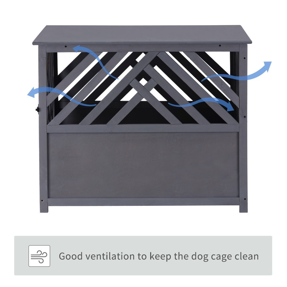Wood Dog Crate Small Dog Cage Furniture Style Dog Kennel Lattice for Indoor Use with a Unique Slant Aesthetic Design - Image 6