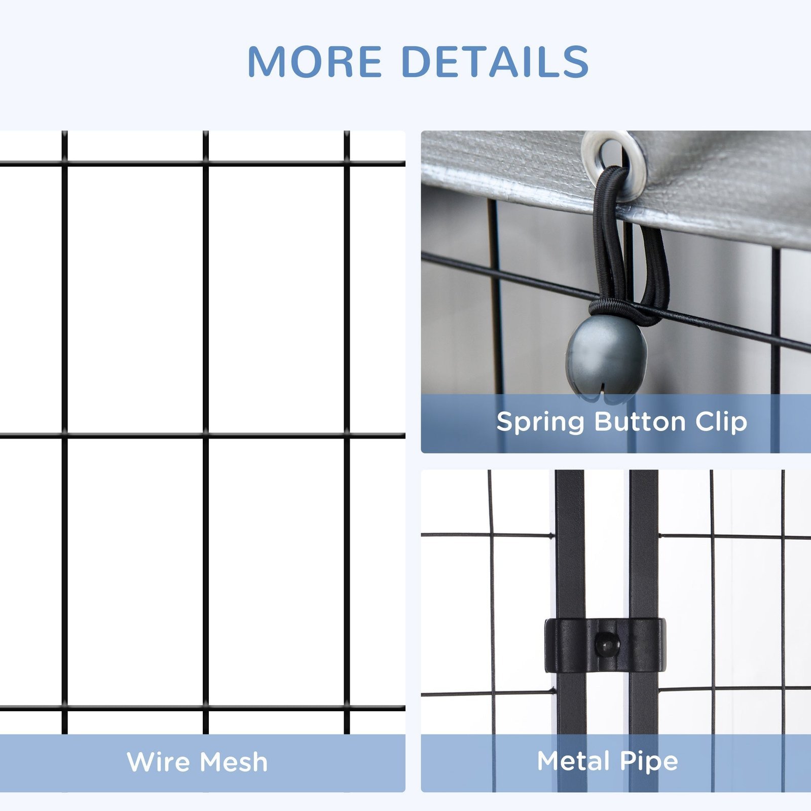 Large Outdoor Dog Kennel Galvanized Steel Fence with UV-Resistant Oxford Cloth Roof & Secure Lock 48" x 48" - Image 6